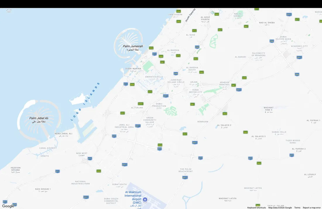 Map of the served network area