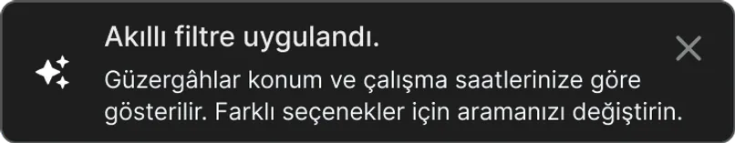 Akıllı filtre uygulandı bildirimi