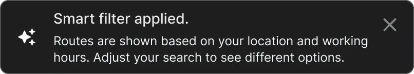 Smart filter applied notification