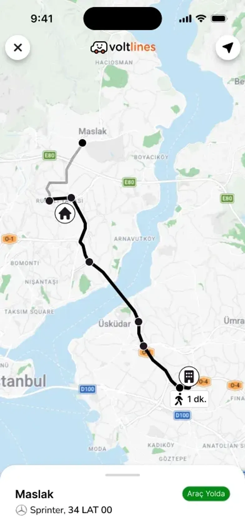 Canlı takip harita ekranı