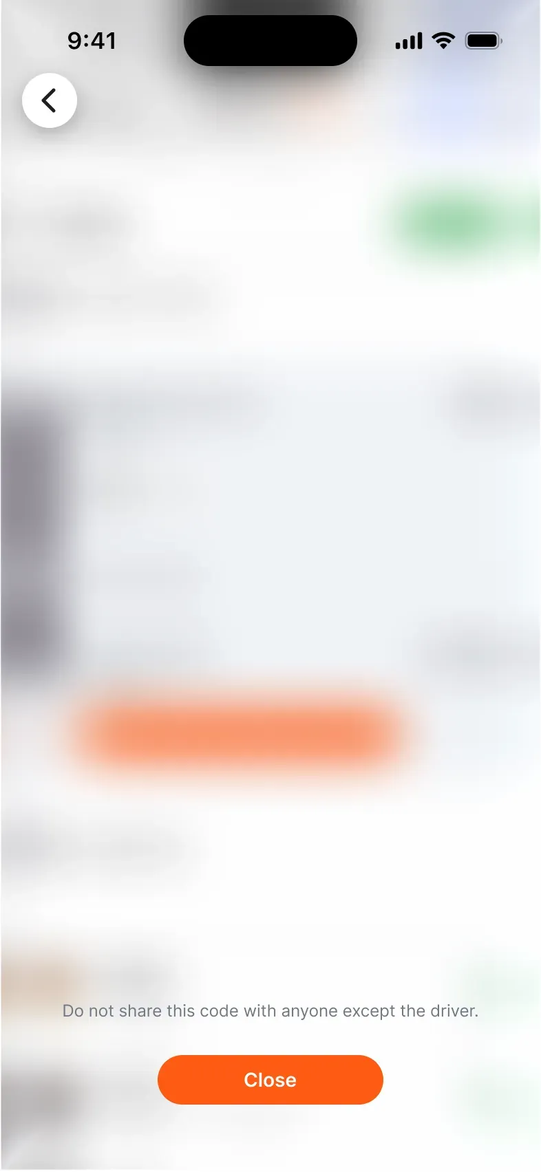 Boarding code screen